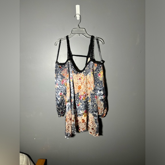 Free People Scattered Blossom Burnout Silk Blend Mini Dress Size XS - Picture 2 of 7